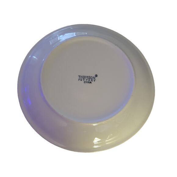 Thomson Pottery Birdhouse Dinner Plates Birds House Red Hearts Blue Jay set of 2 - Picture 2 of 9